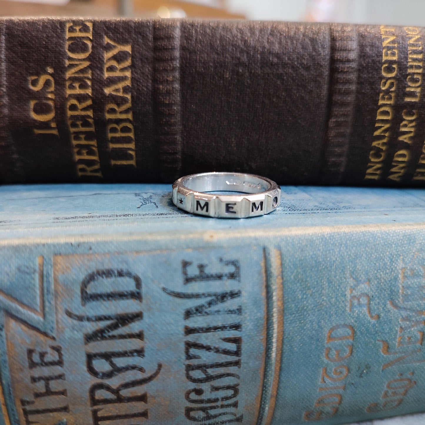 IN * MEMORY * OF * Victorian style Memorial Ring in Silver