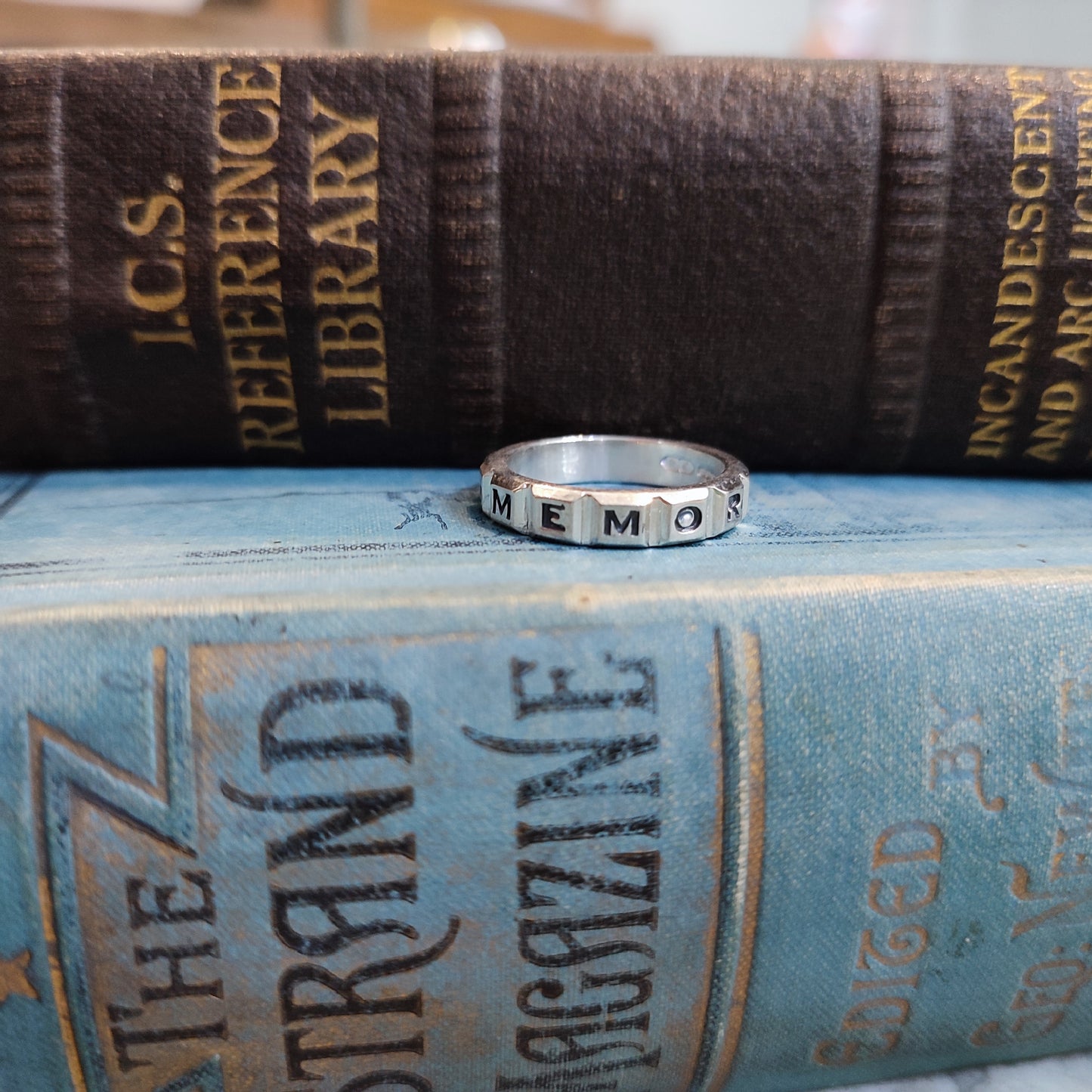 IN * MEMORY * OF * Victorian style Memorial Ring in Silver