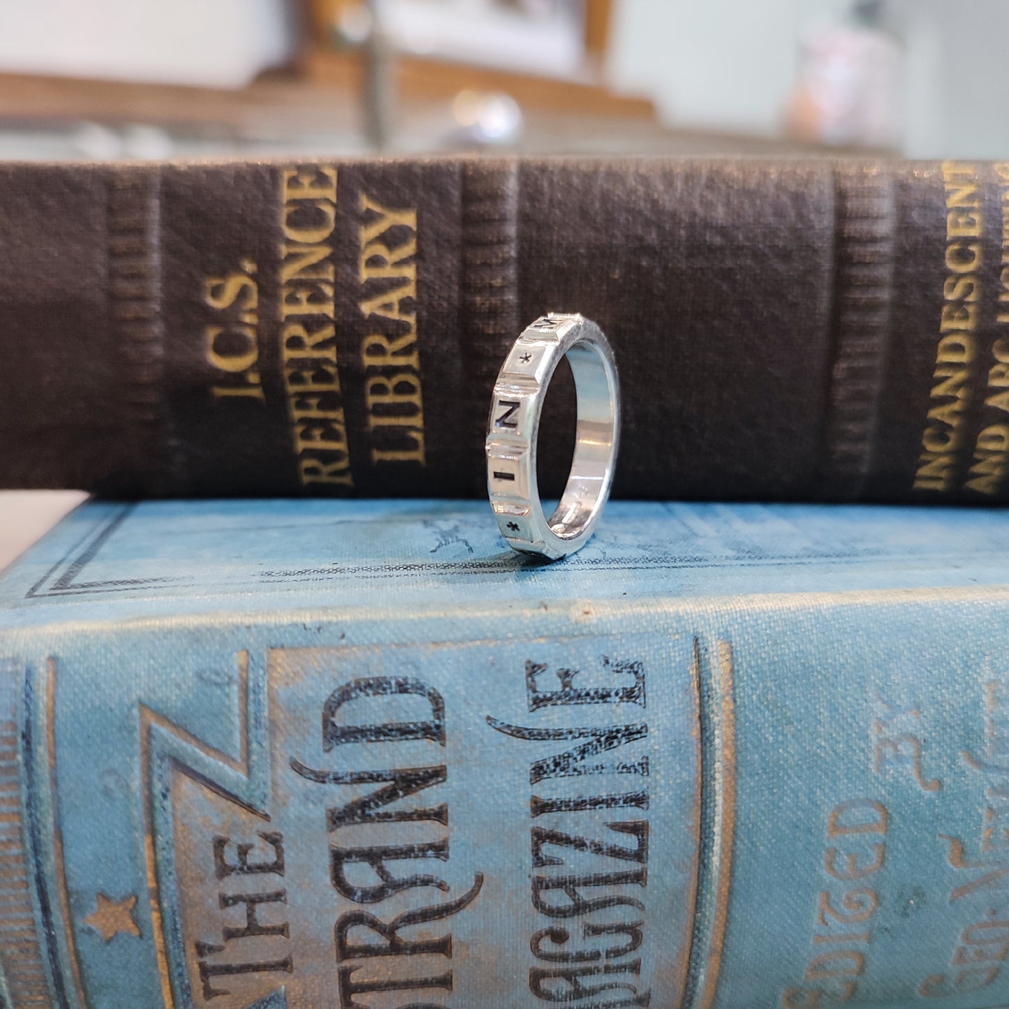 IN * MEMORY * OF * Victorian style Memorial Ring in Silver
