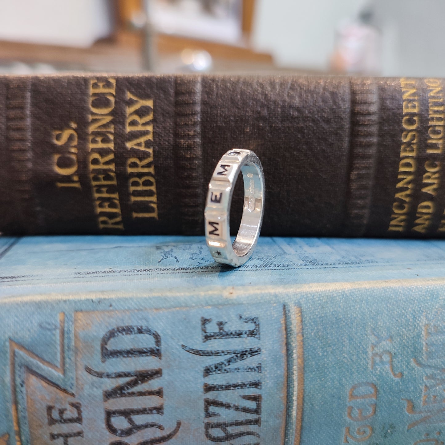 IN * MEMORY * OF * Victorian style Memorial Ring in Silver