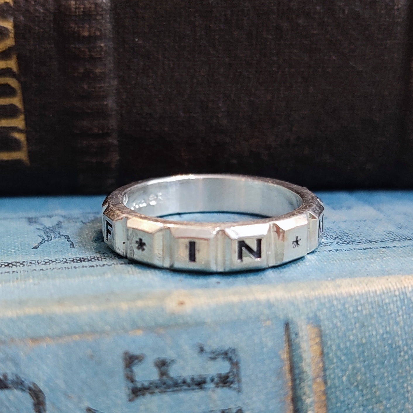 IN * MEMORY * OF * Victorian style Memorial Ring in Silver