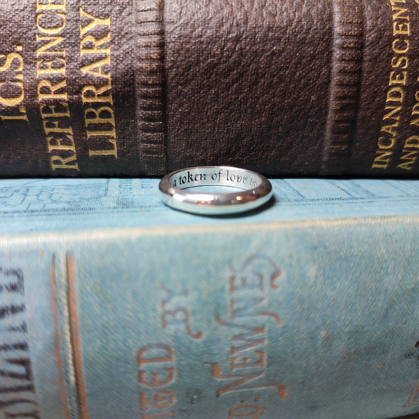 'I am a token of love do not give me away' Engraved Medieval Posy Ring