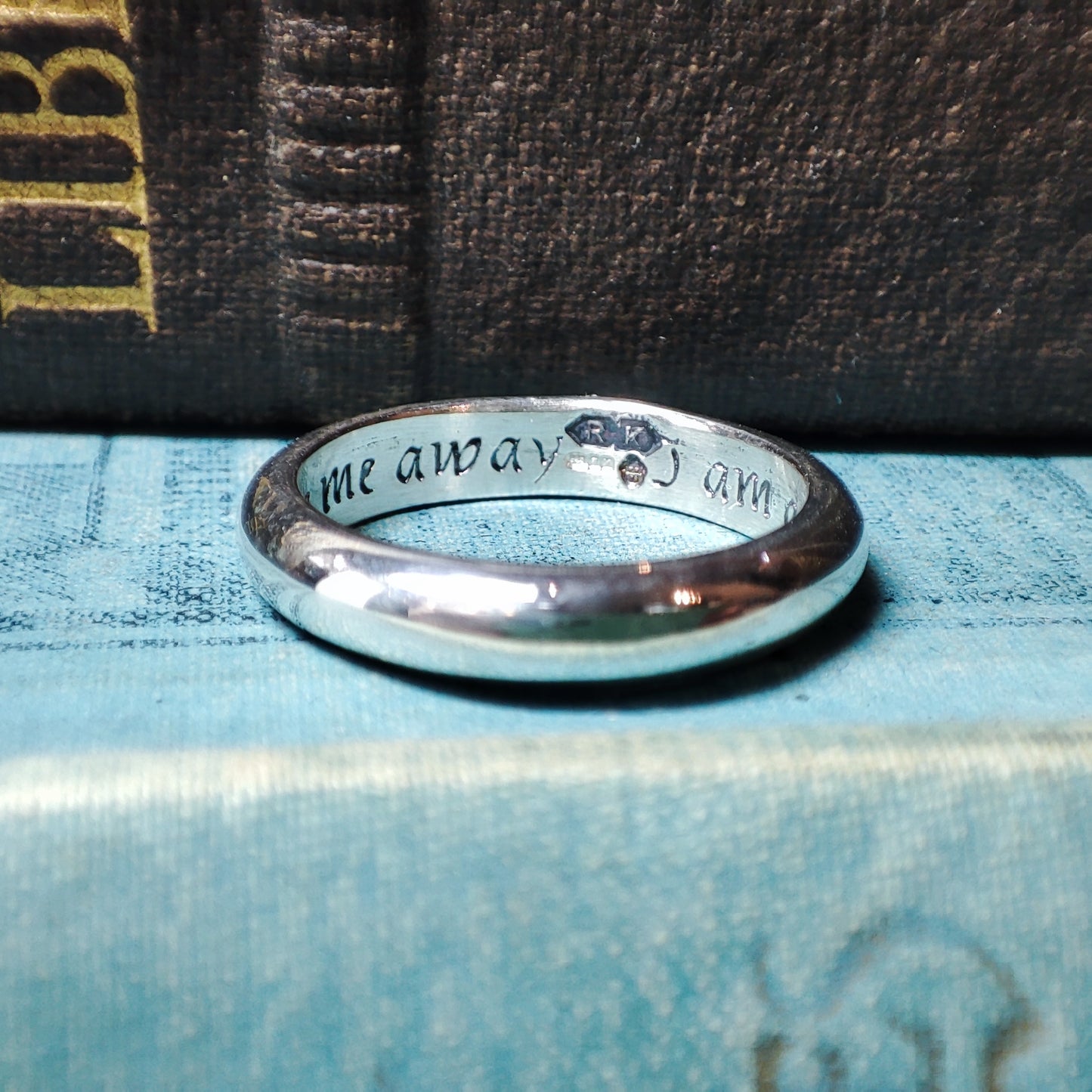 'I am a token of love do not give me away' Engraved Medieval Posy Ring