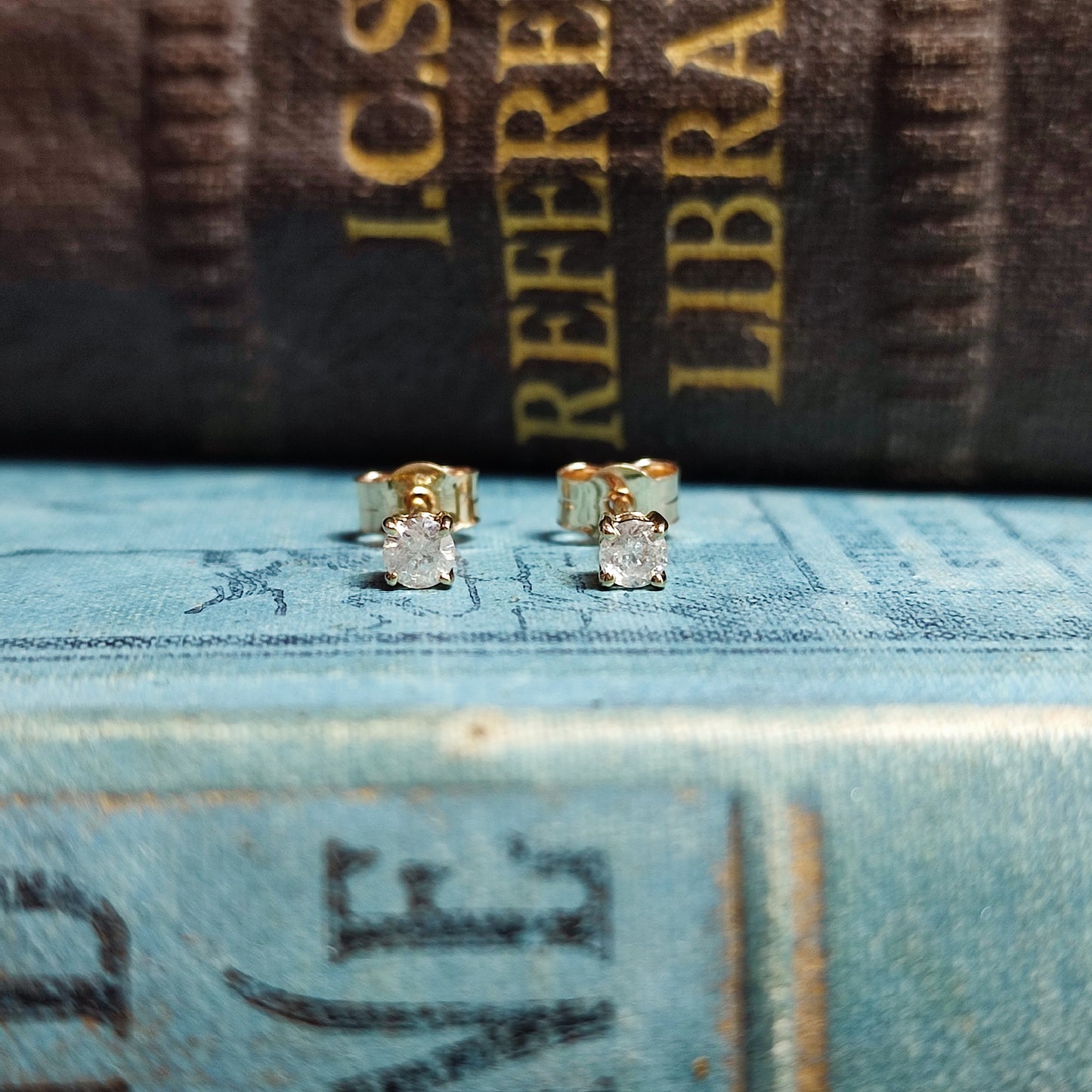 9ct Yellow Gold with Salt & Pepper Diamond Stud Earrings 0.22tcw