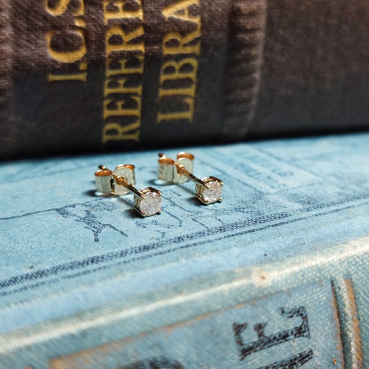 9ct Yellow Gold with Salt & Pepper Diamond Stud Earrings 0.22tcw