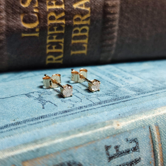 9ct Yellow Gold with Salt & Pepper Diamond Stud Earrings 0.22tcw