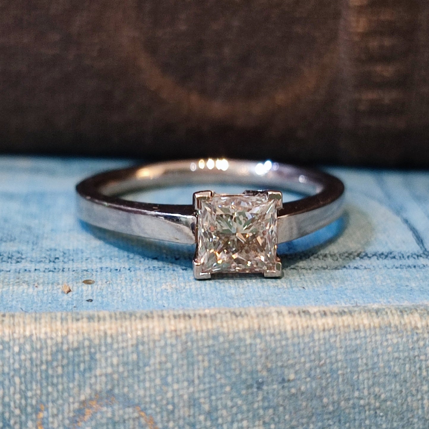 1.06ct Champagne Princess Cut Diamond Modern Engagement Ring
