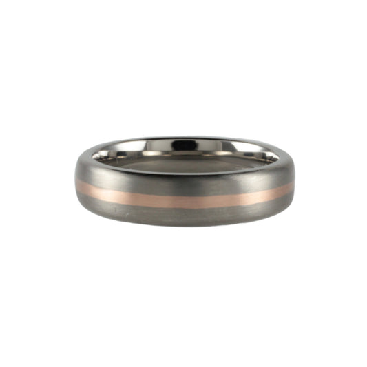 5mm Titanium Band with 14ct Rose Gold Inlay