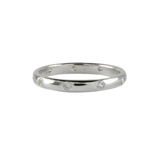 3mm Diamond set band Rub over Flush Fully set with 9 Diamonds