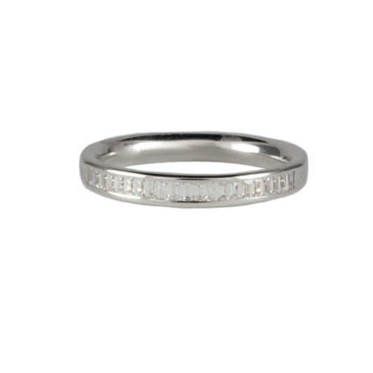 Platinum Eternity Art Deco Style Ring 0.33ct Baguette Cut Diamonds