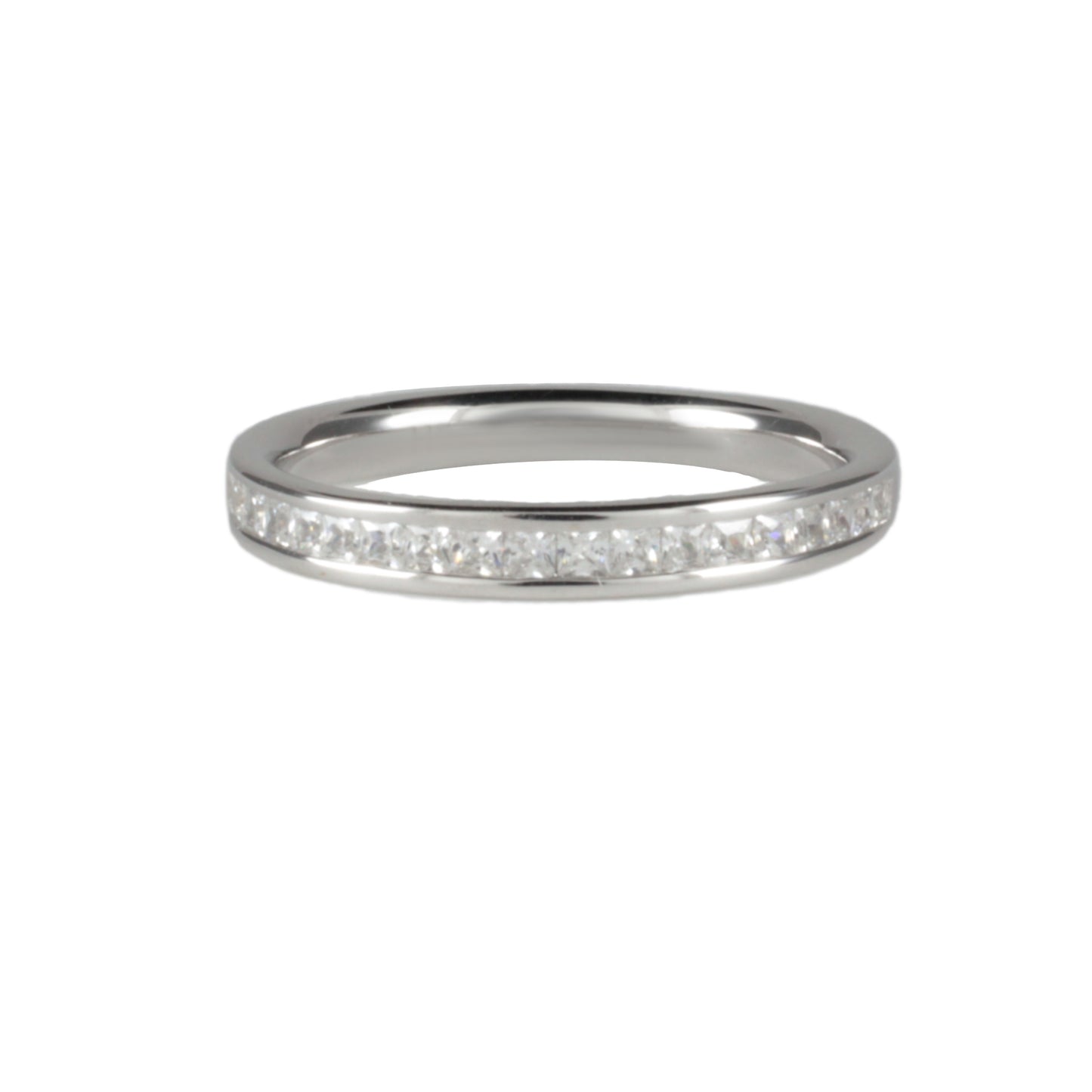 Platinum Half Eternity 0.50ct Ring Princess Cut Diamonds