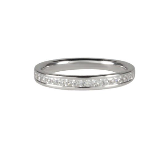 Platinum Half Eternity 0.50ct Ring Princess Cut Diamonds