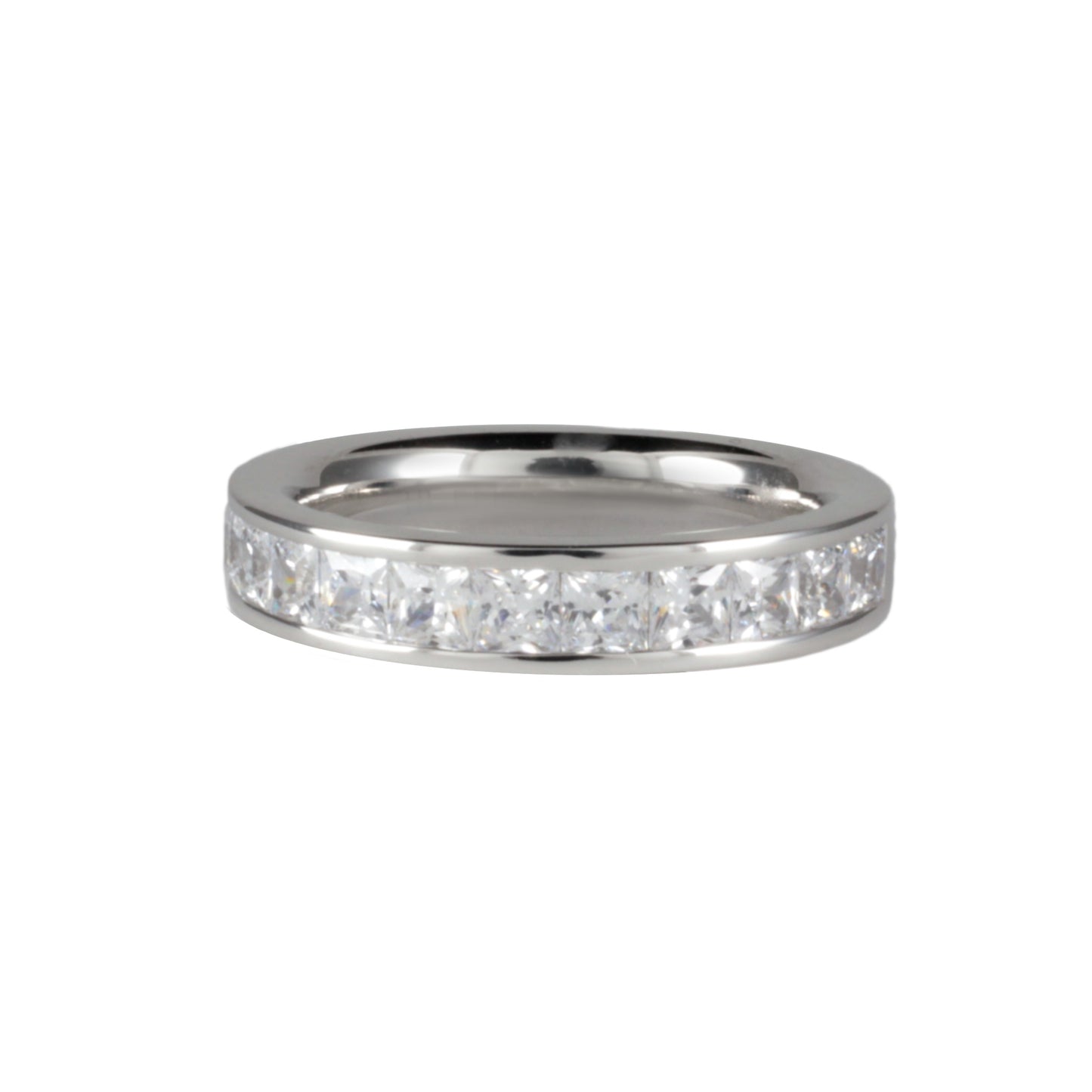 Platinum Half Eternity 1.50ct Ring Princess Cut Diamonds