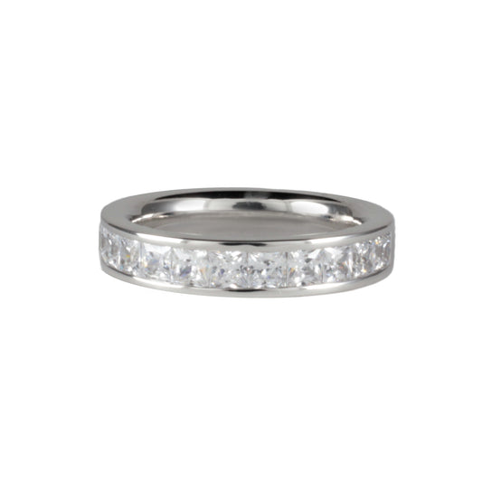 Platinum Half Eternity 1.50ct Ring Princess Cut Diamonds