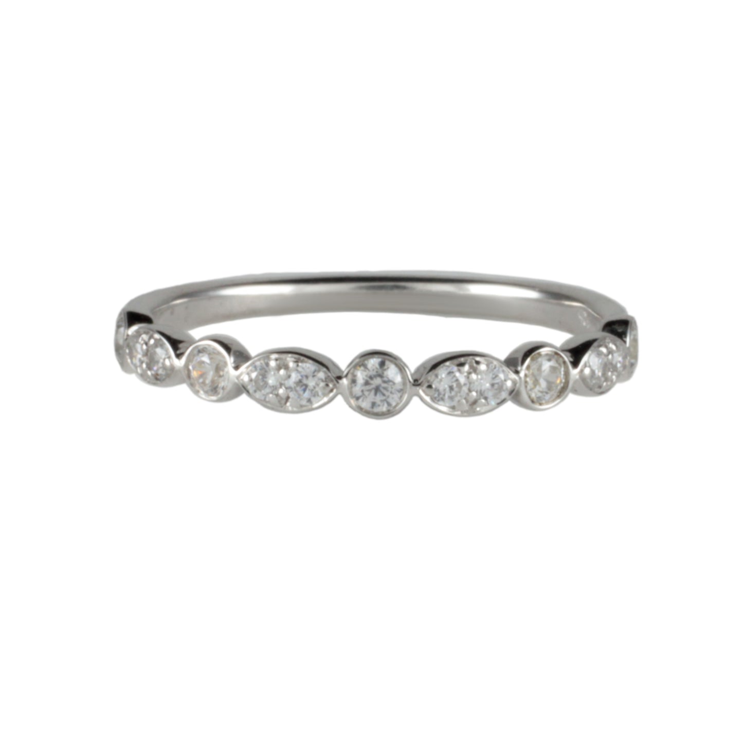 0.35ct total Vintage style Rub over Diamond Wedding / Eternity Band
