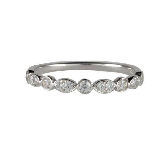 0.35ct total Vintage style Rub over Diamond Wedding / Eternity Band