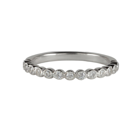 0.25ct total Rub over with Milgrain Diamonds Wedding / Eternity Band