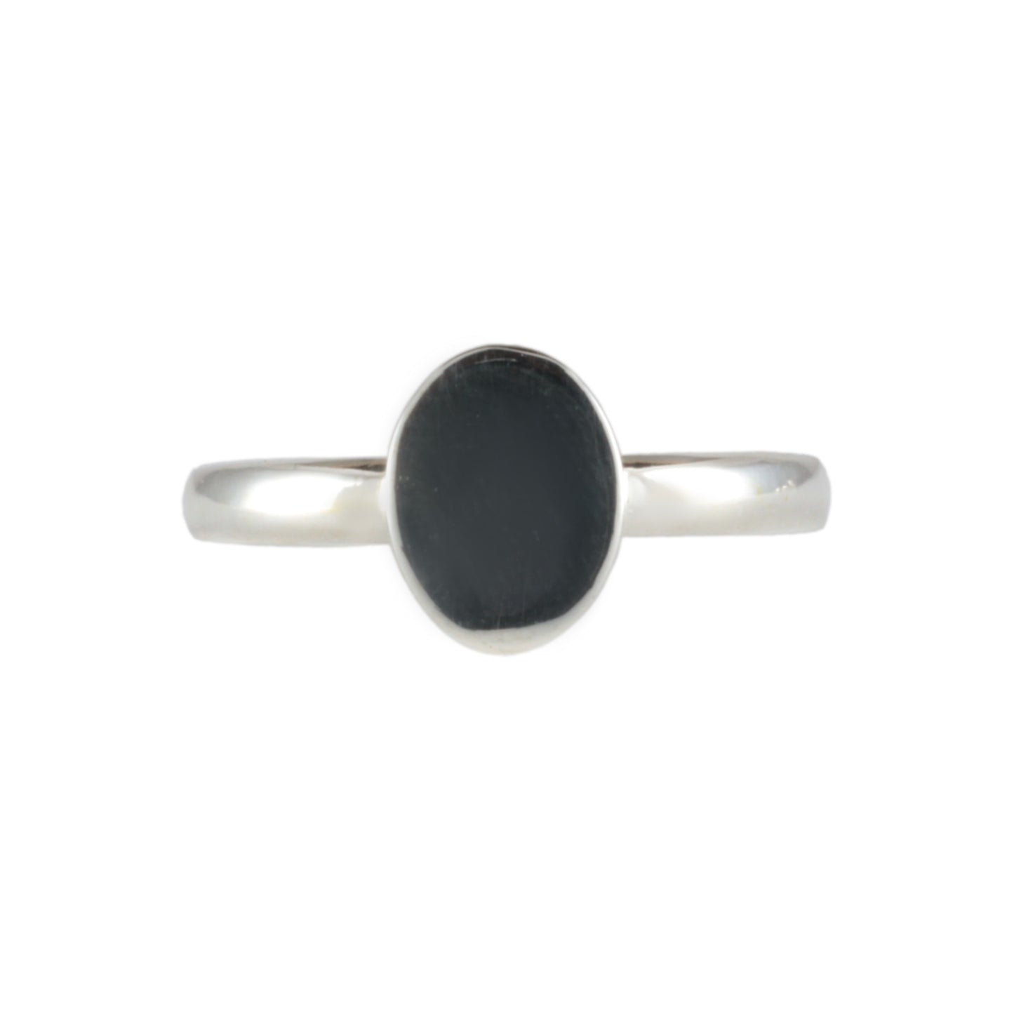 Oval Portrait Stacking Ring in Silver