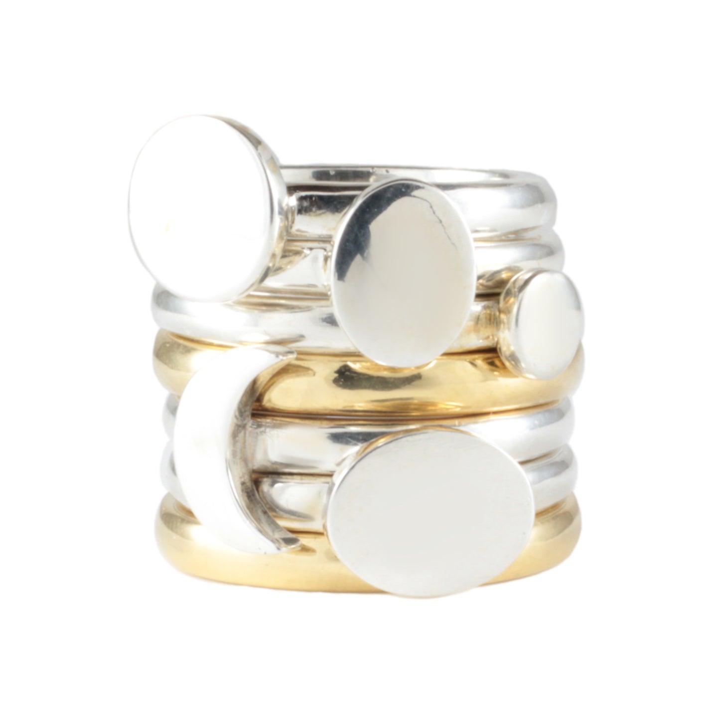 Oval Landscape Stacking Ring in Silver
