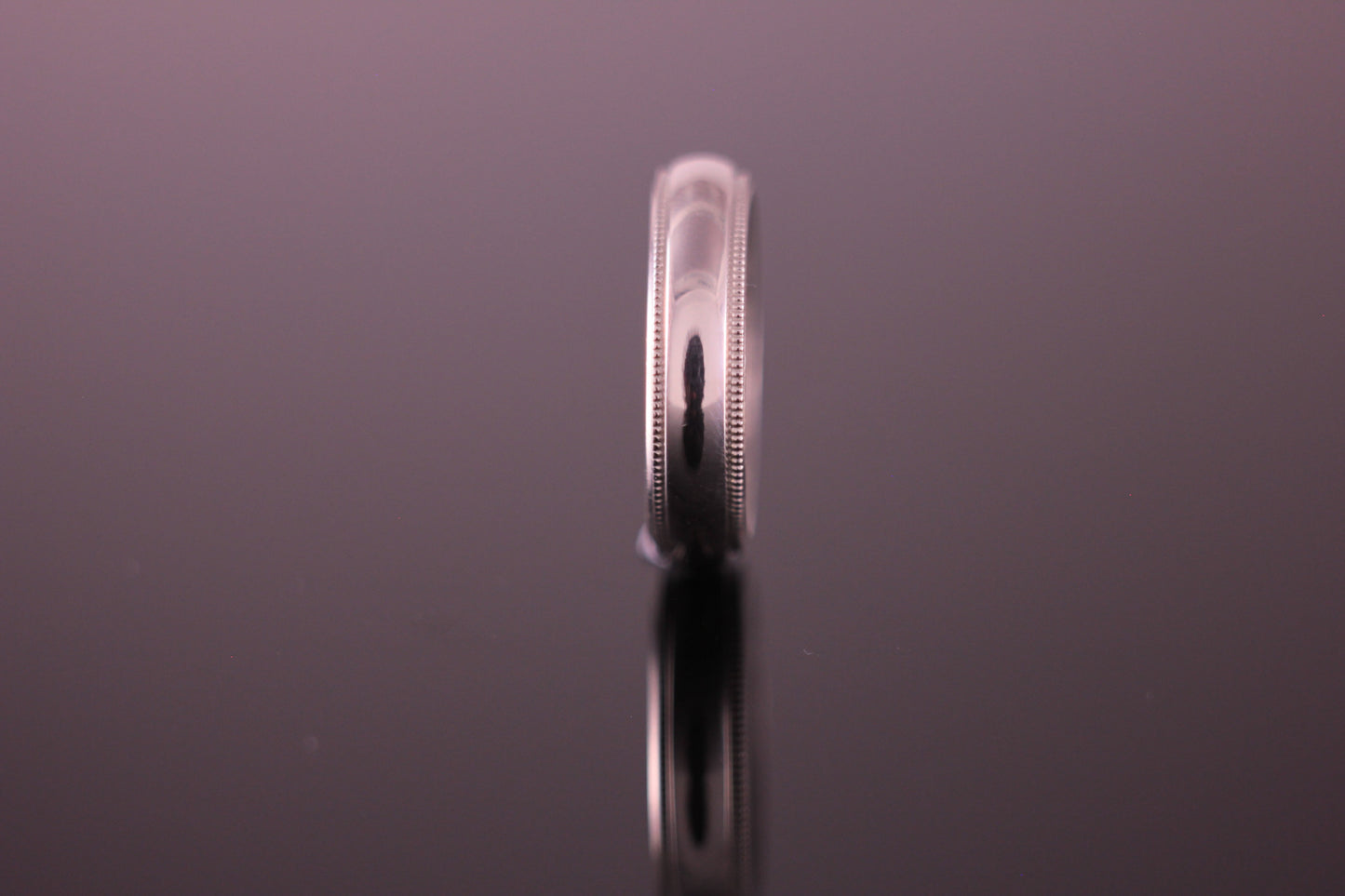 9ct or 18ct White Gold Milgrain 5mm 'D' Profile Wedding Band