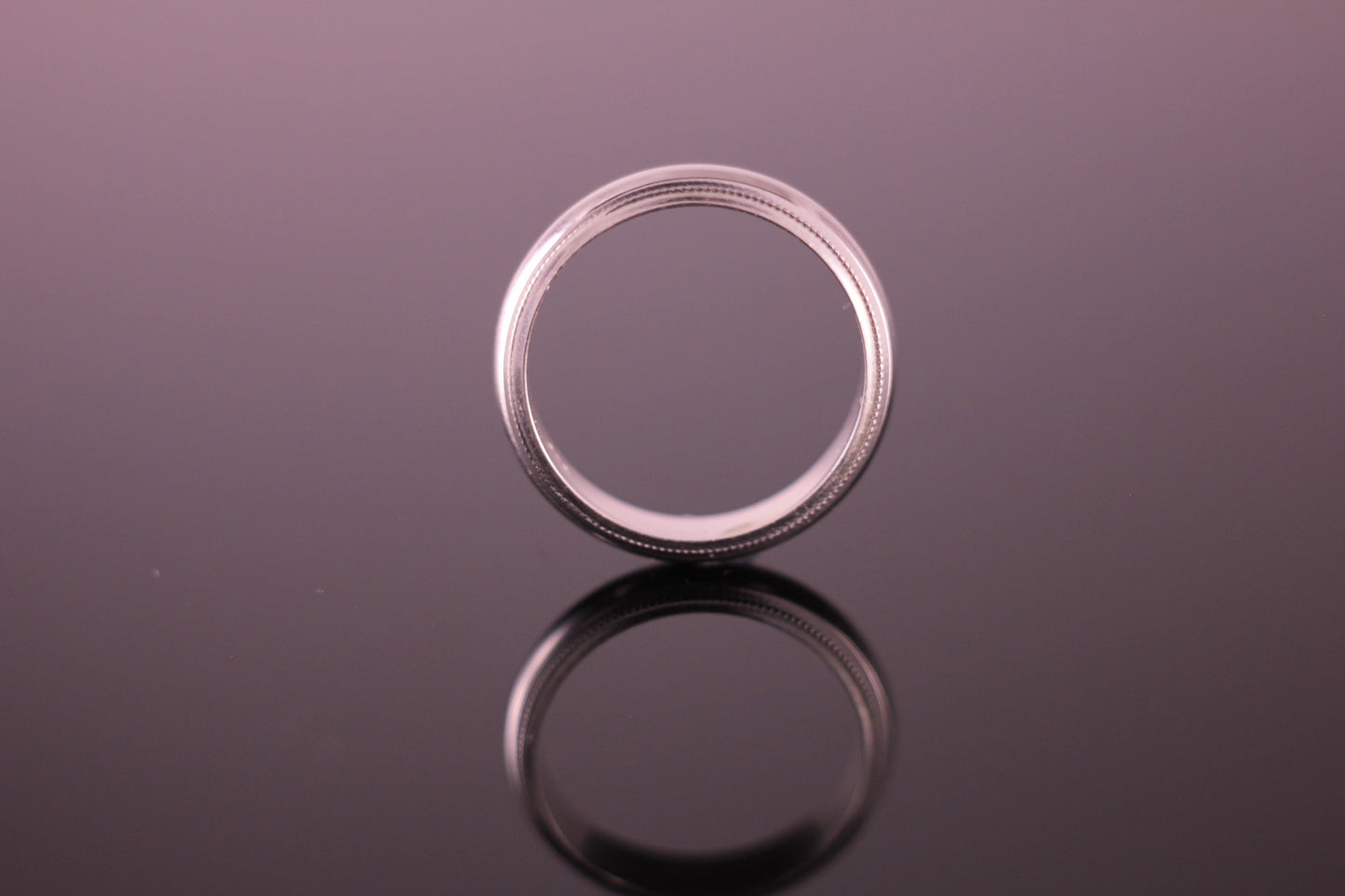 9ct or 18ct White Gold Milgrain 5mm 'D' Profile Wedding Band