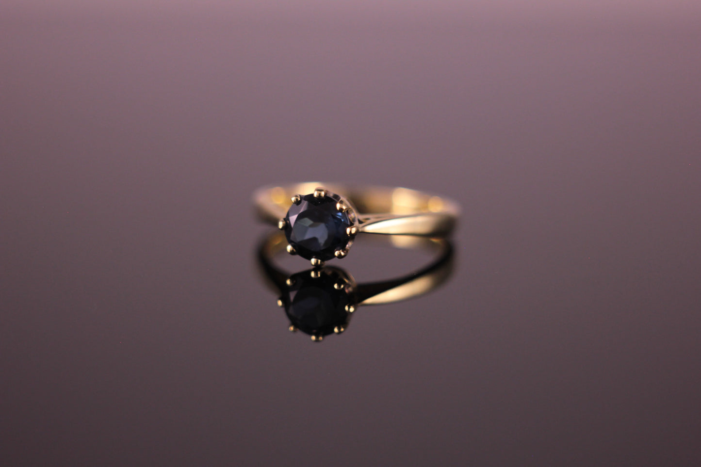 18ct yellow gold Topaz ring London Blue 1.09ct 8-claw setting Solitaire 18K