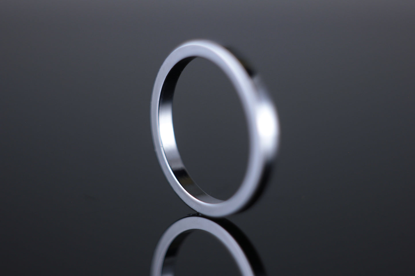 2mm Flat Wedding Band 18ct White Gold