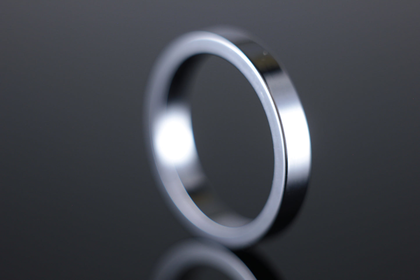 3mm Flat Wedding Band in 18ct White Gold