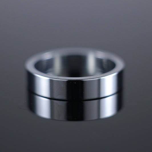 5mm Flat Wedding Band 18ct White Gold