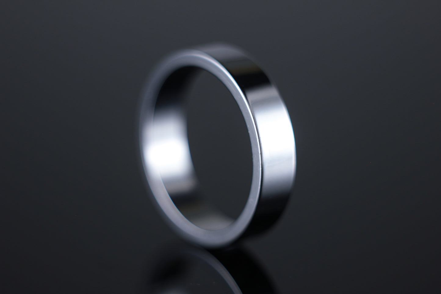5mm Flat Wedding Band 18ct White Gold