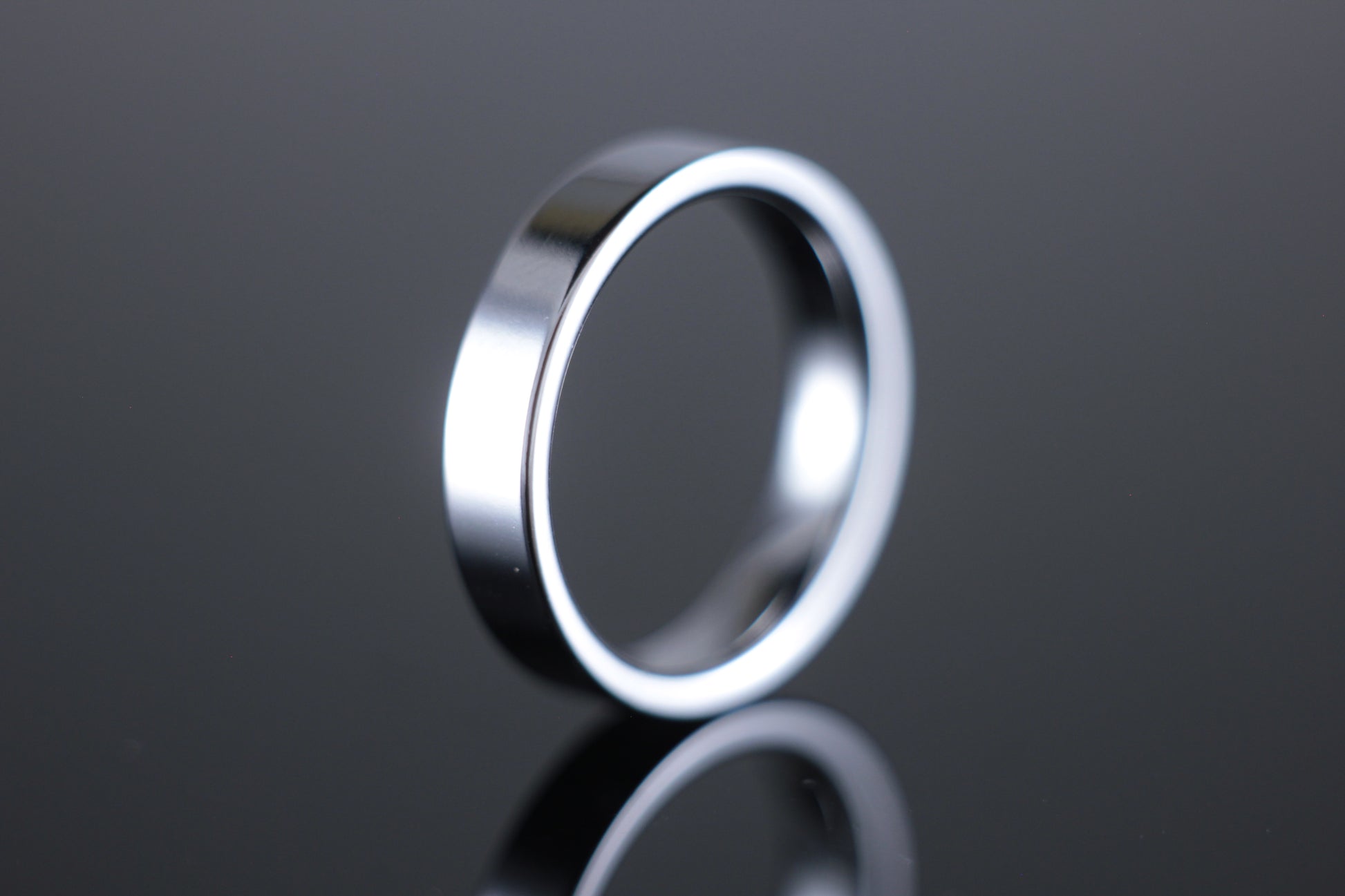 4mm Wedding Band Flat Court Profile in 18ct White Gold