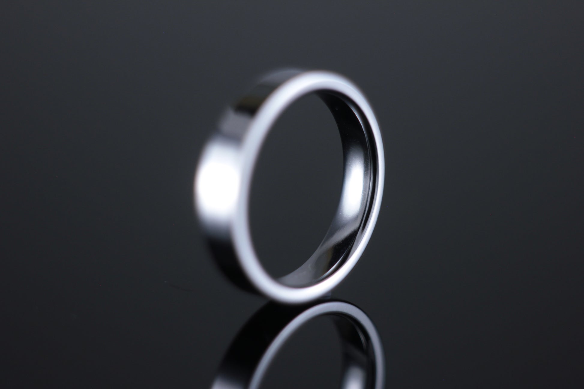 4mm Wedding Band Flat Court Profile in 18ct White Gold