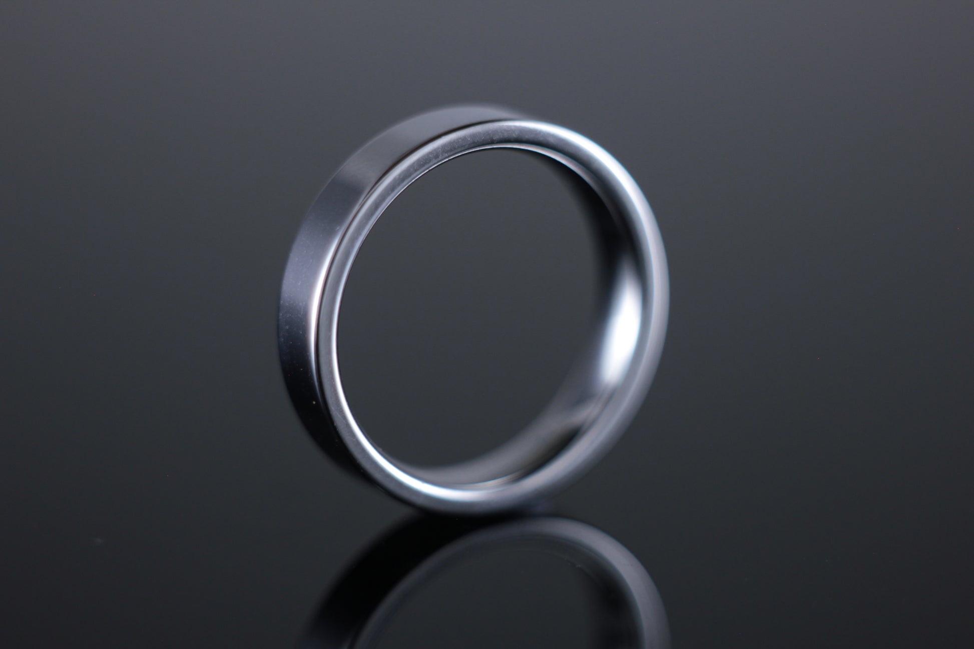 4mm Wedding Band Flat Court Profile in 18ct White Gold