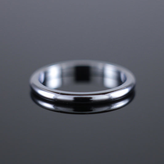 2mm 'D' Profile Wedding Band in 18ct White Gold