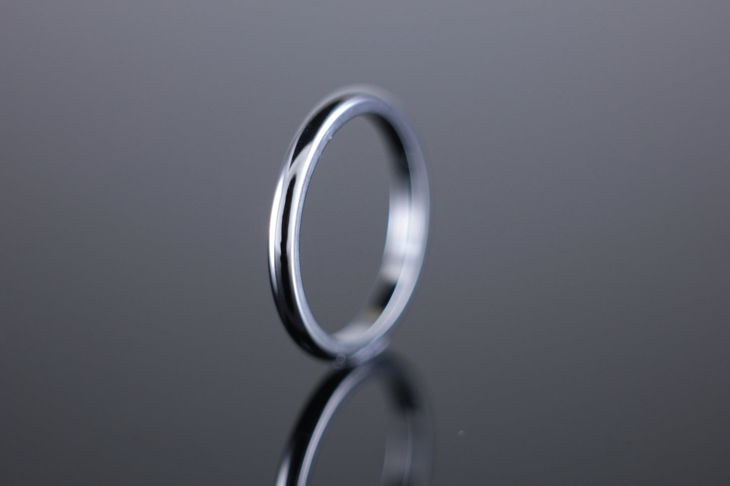 2mm 'D' Profile Wedding Band in 18ct White Gold