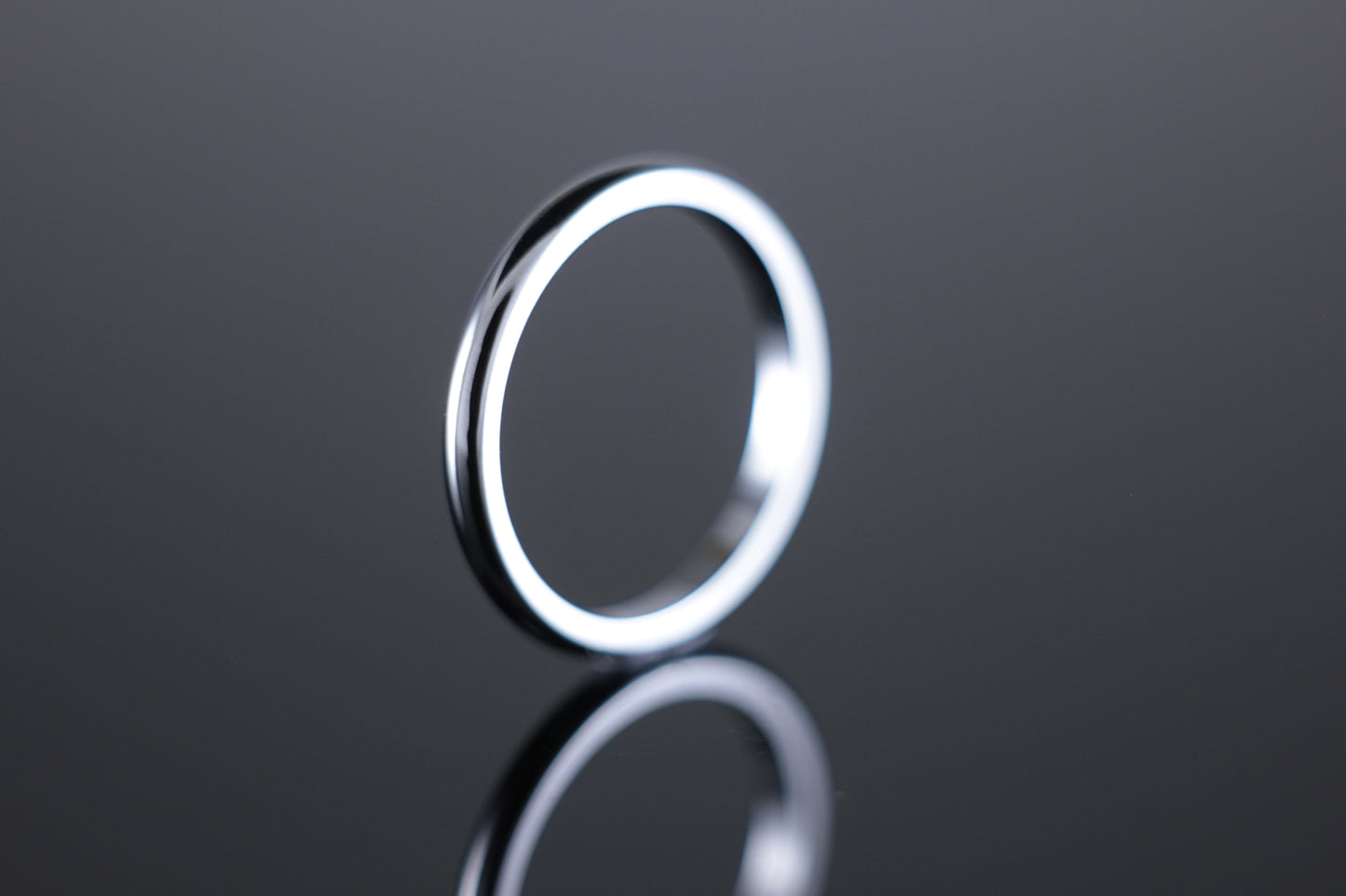 2mm 'D' Profile Wedding Band in 18ct White Gold