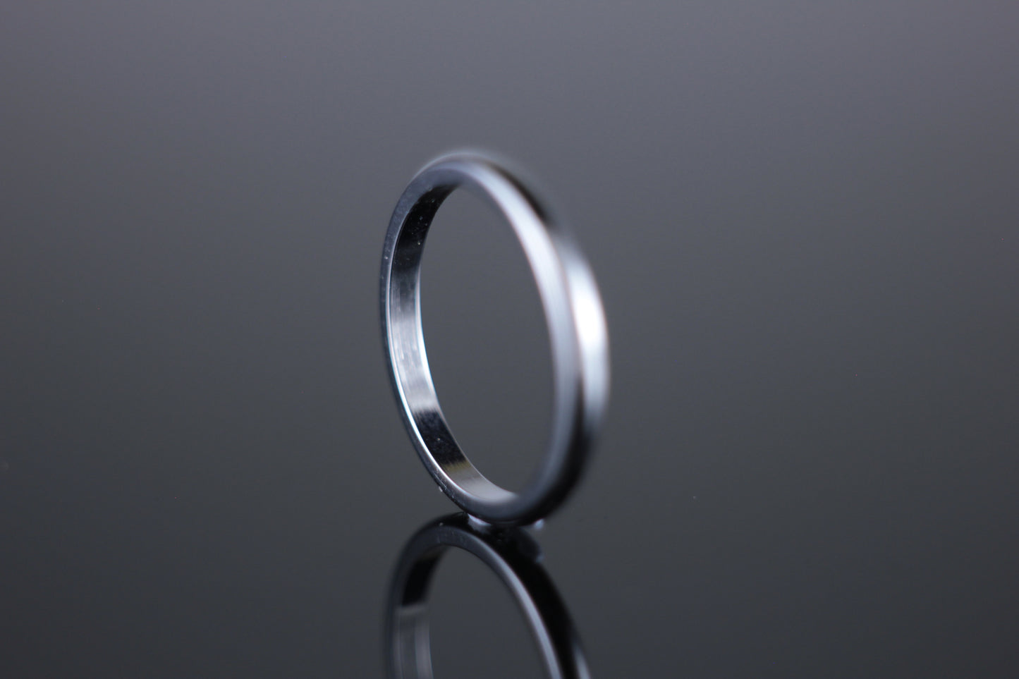 2mm 'D' Profile Wedding Band in 18ct White Gold