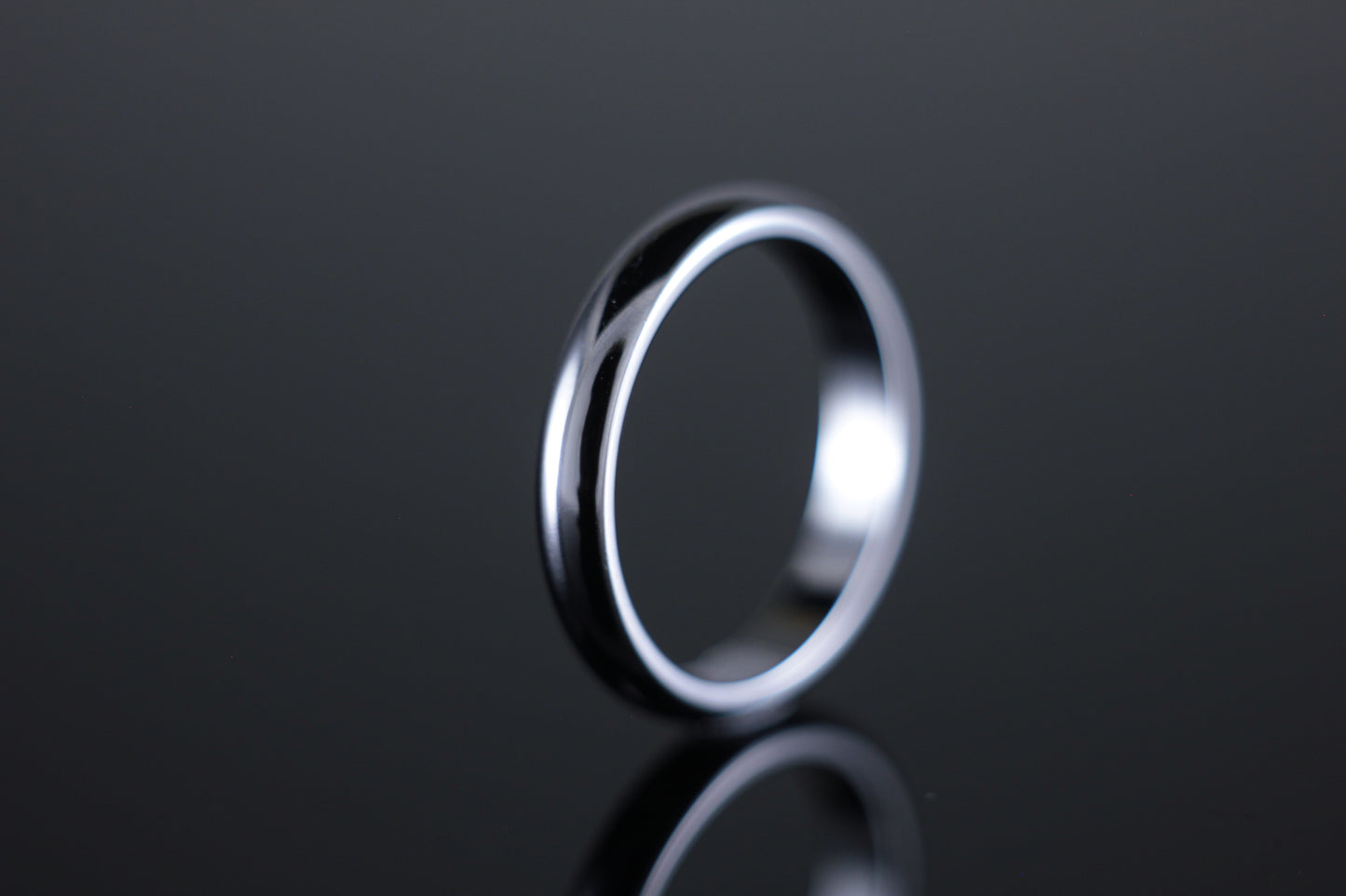 3mm 'D' Profile Wedding Band in 18ct White Gold