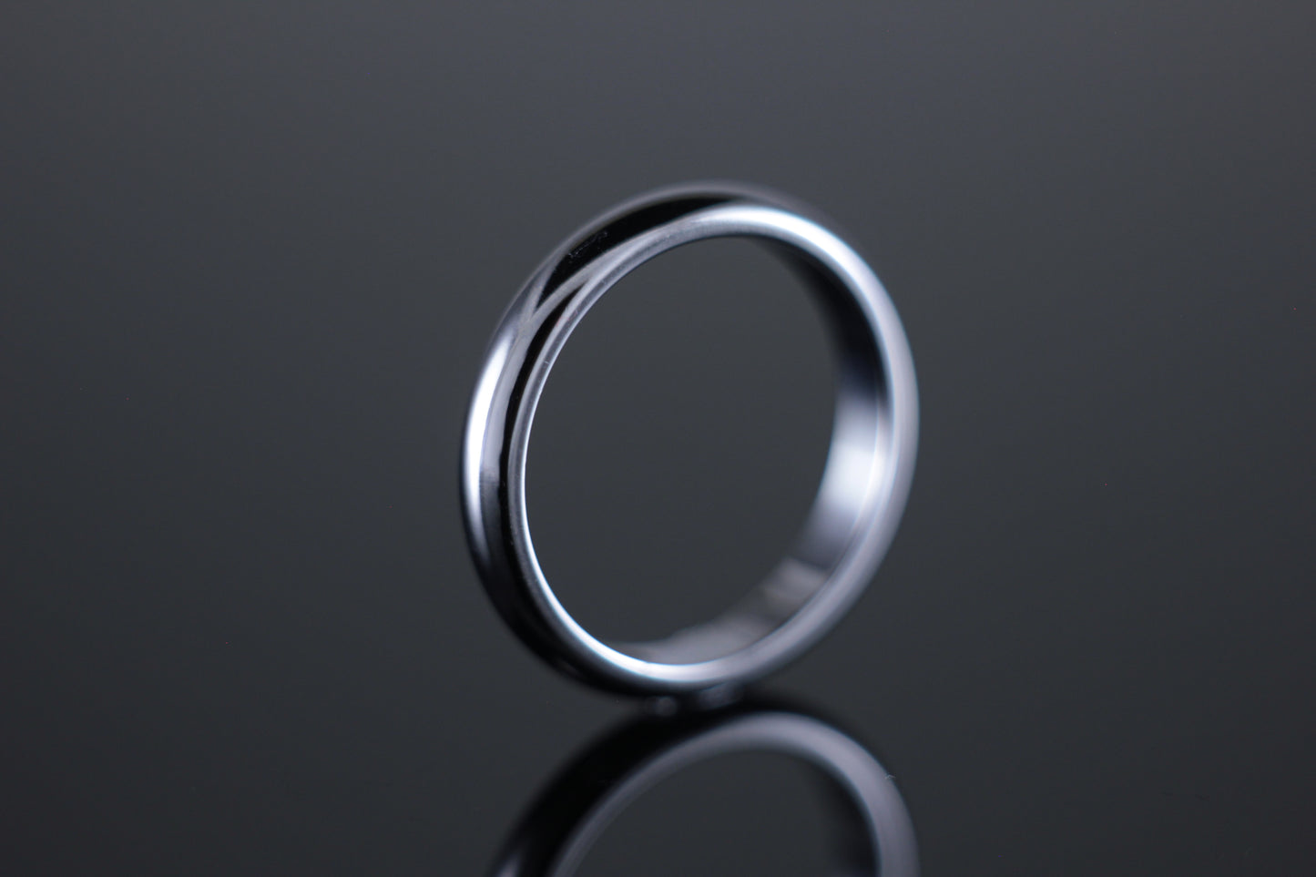 3mm 'D' Profile Wedding Band in 18ct White Gold