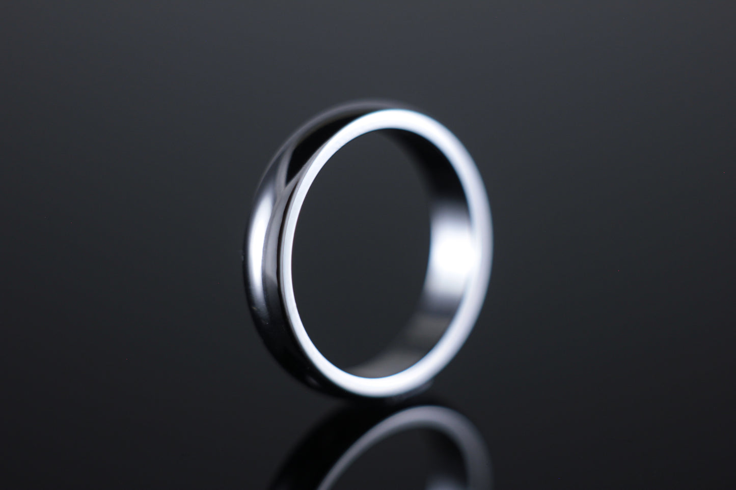 4mm 'D' Profile Band in 18ct White Gold