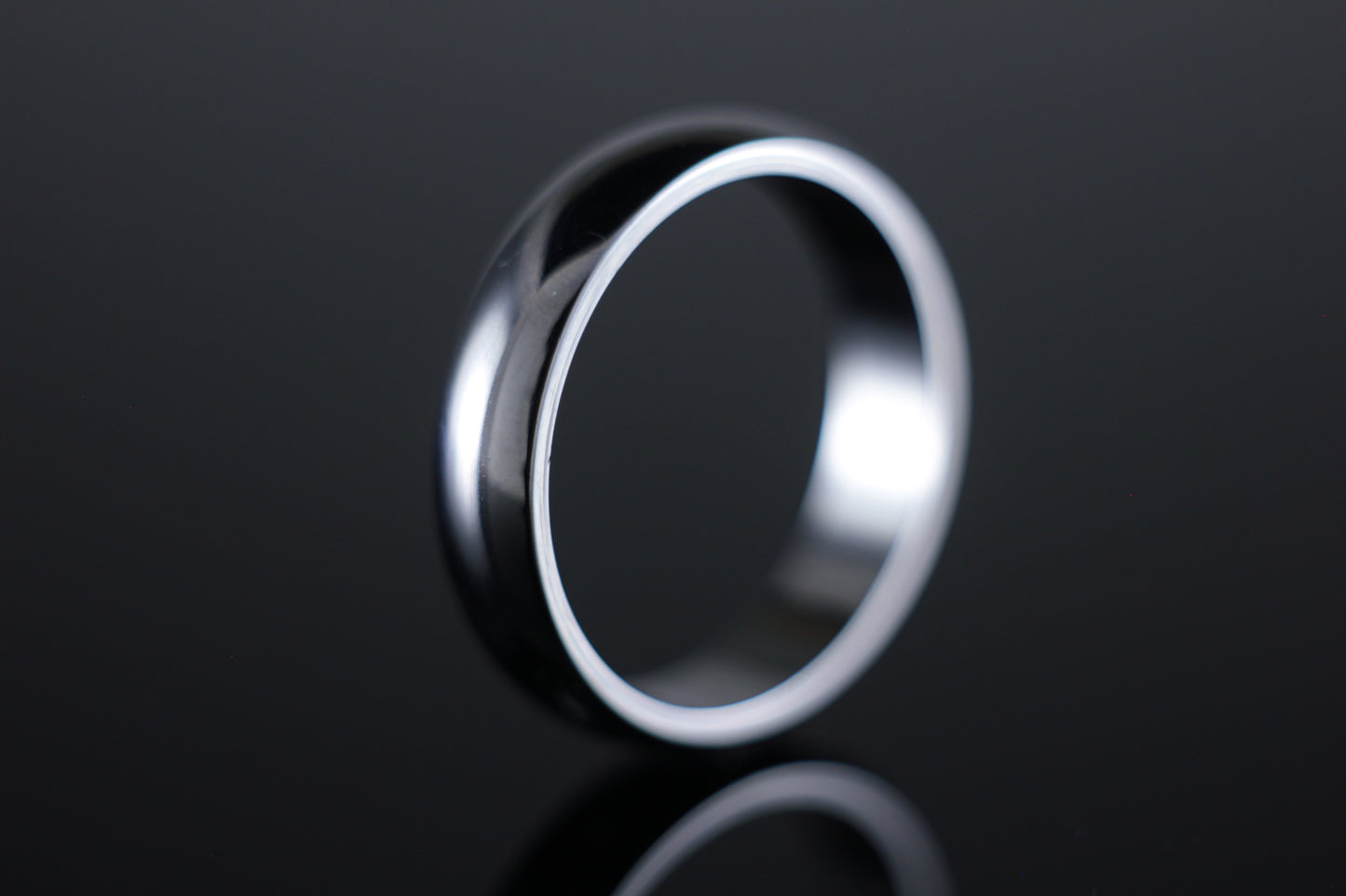 5mm 'D' Profile Wedding Band in 18ct White Gold