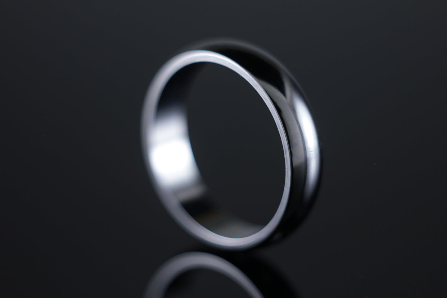 5mm 'D' Profile Wedding Band in 18ct White Gold