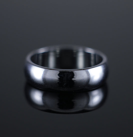 6mm 'D' Profile Wedding Band in 18ct White Gold