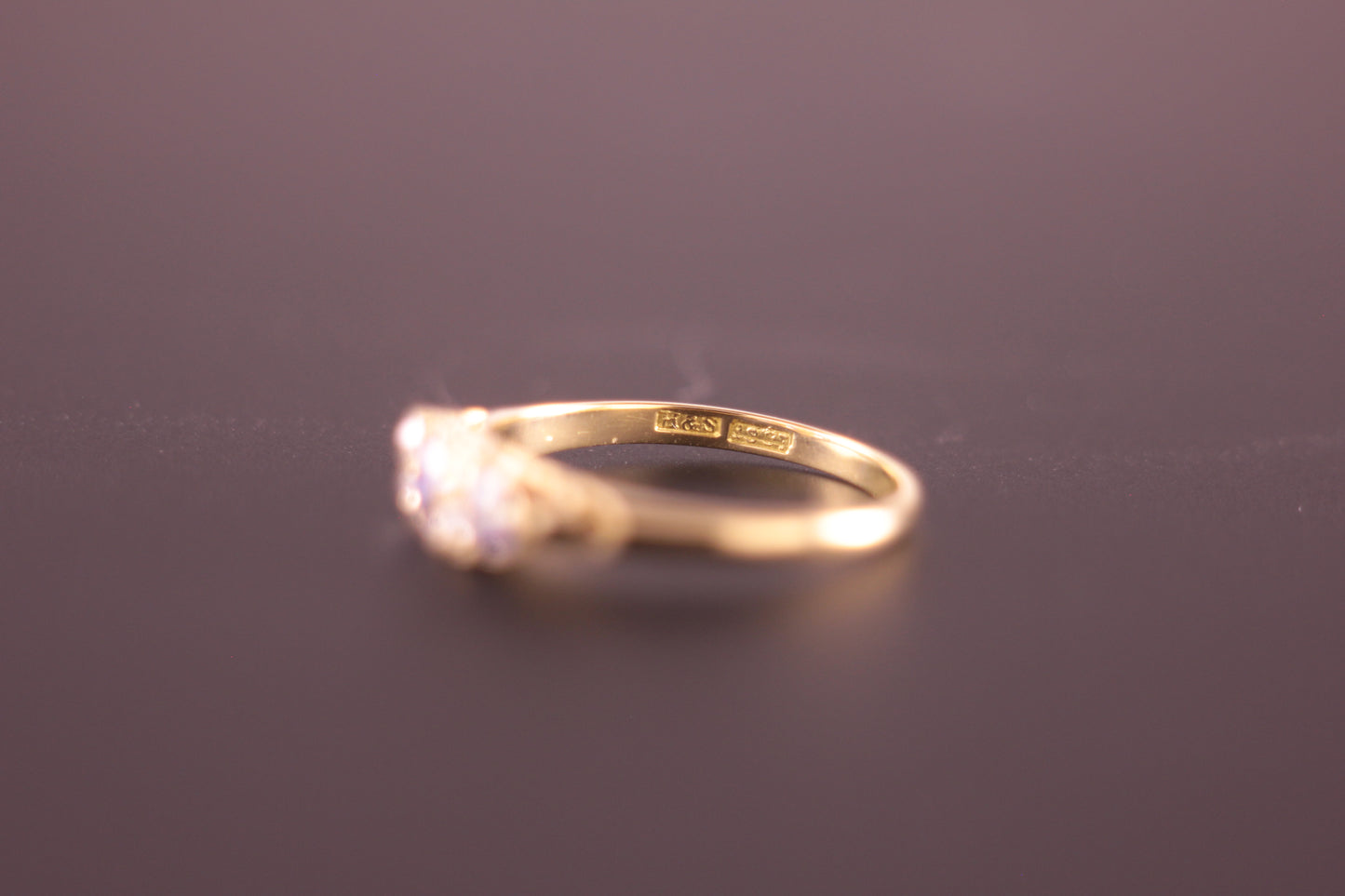 Antique Victorian Sapphire and Old cut Diamonds in 18ct Yellow Gold Ring