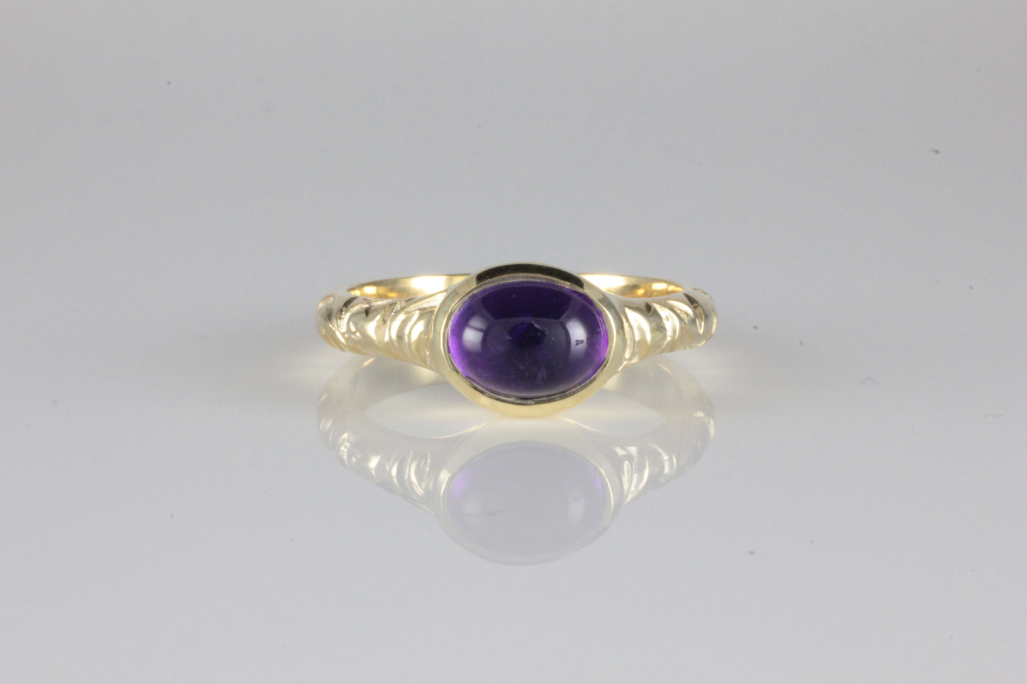 'Odessos' Georgian style Oval Amethyst Cabochon Ring