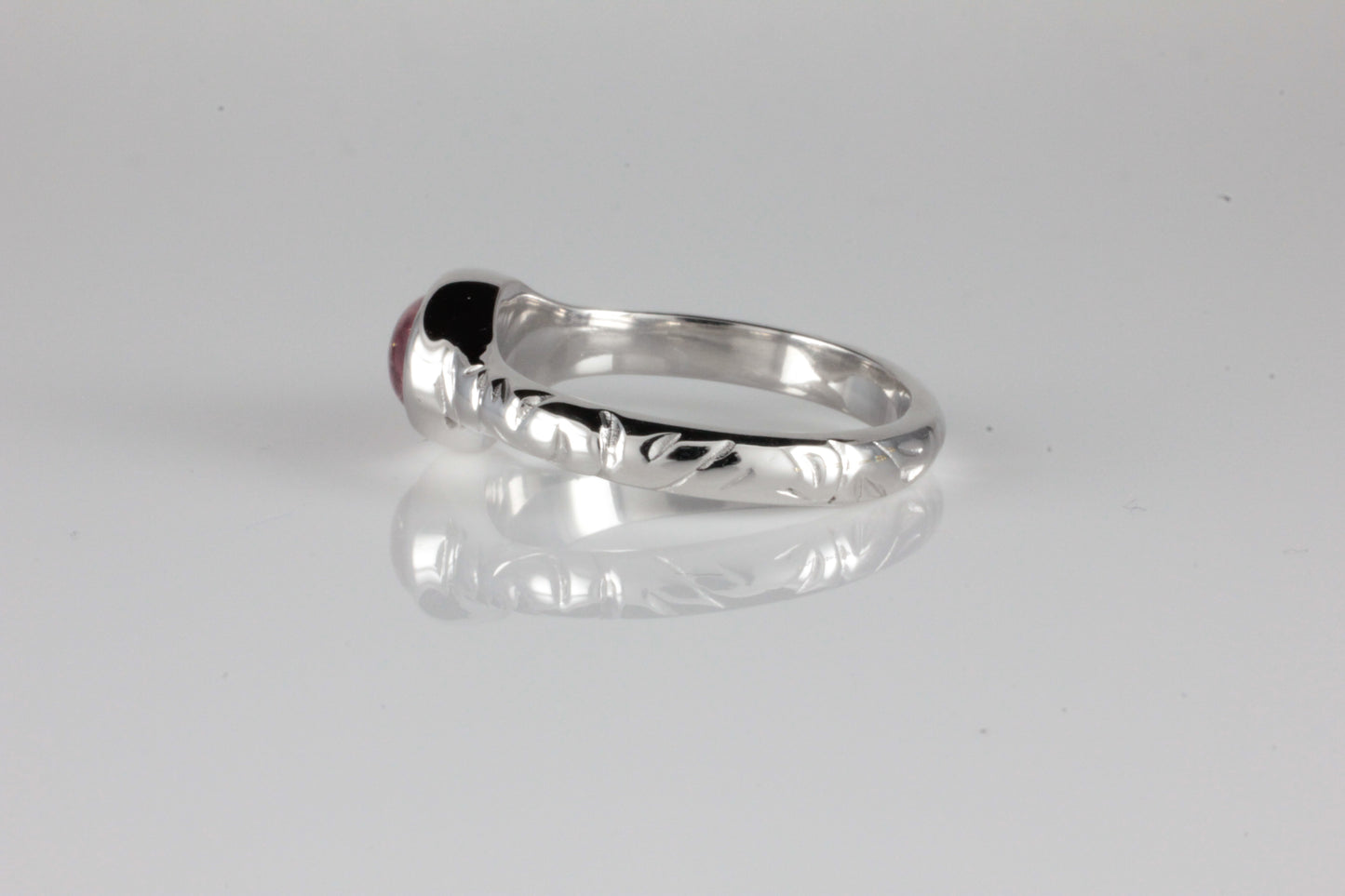'Odessos' Georgian style Oval Pink Tourmaline Cabochon Ring