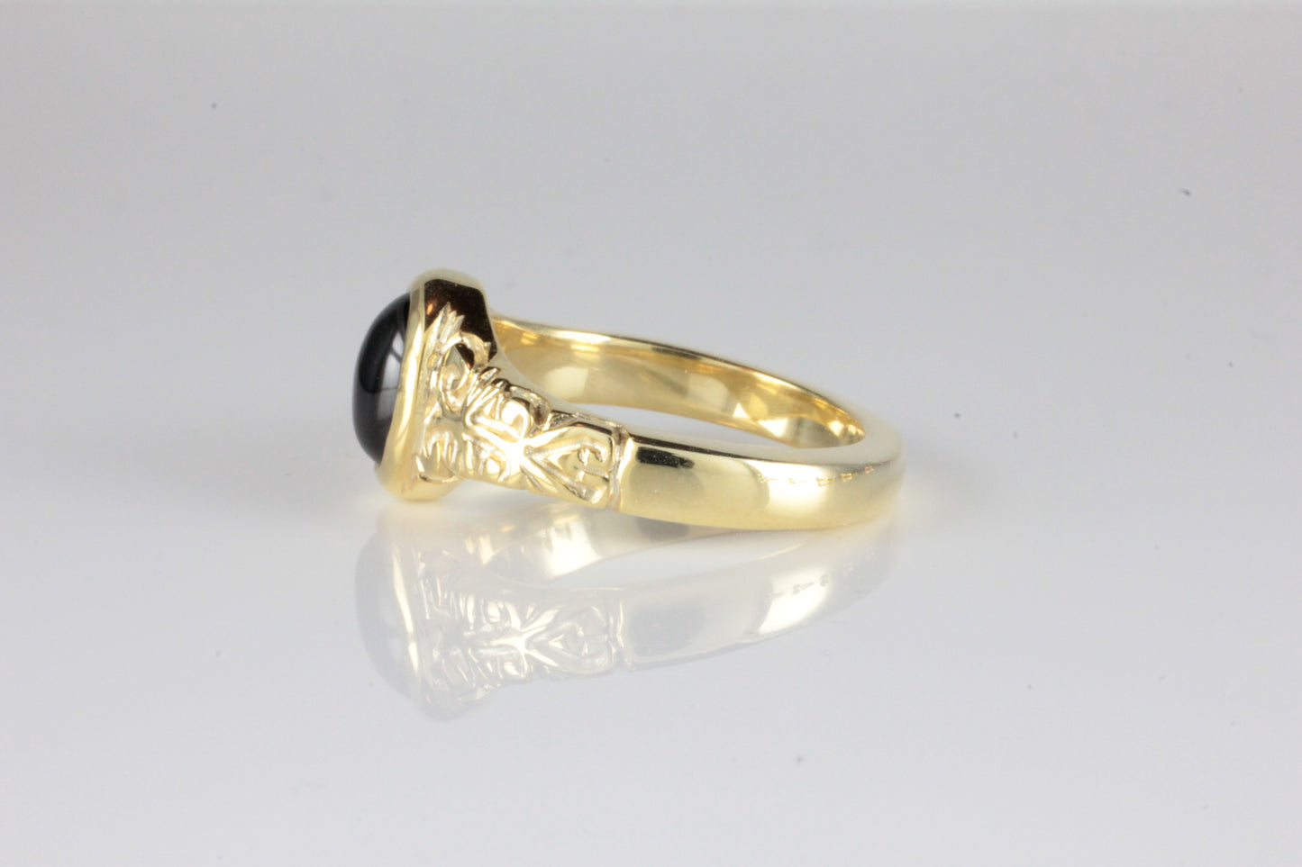 'Sostra' Victorian style Oval Sapphire Cabochon Ring