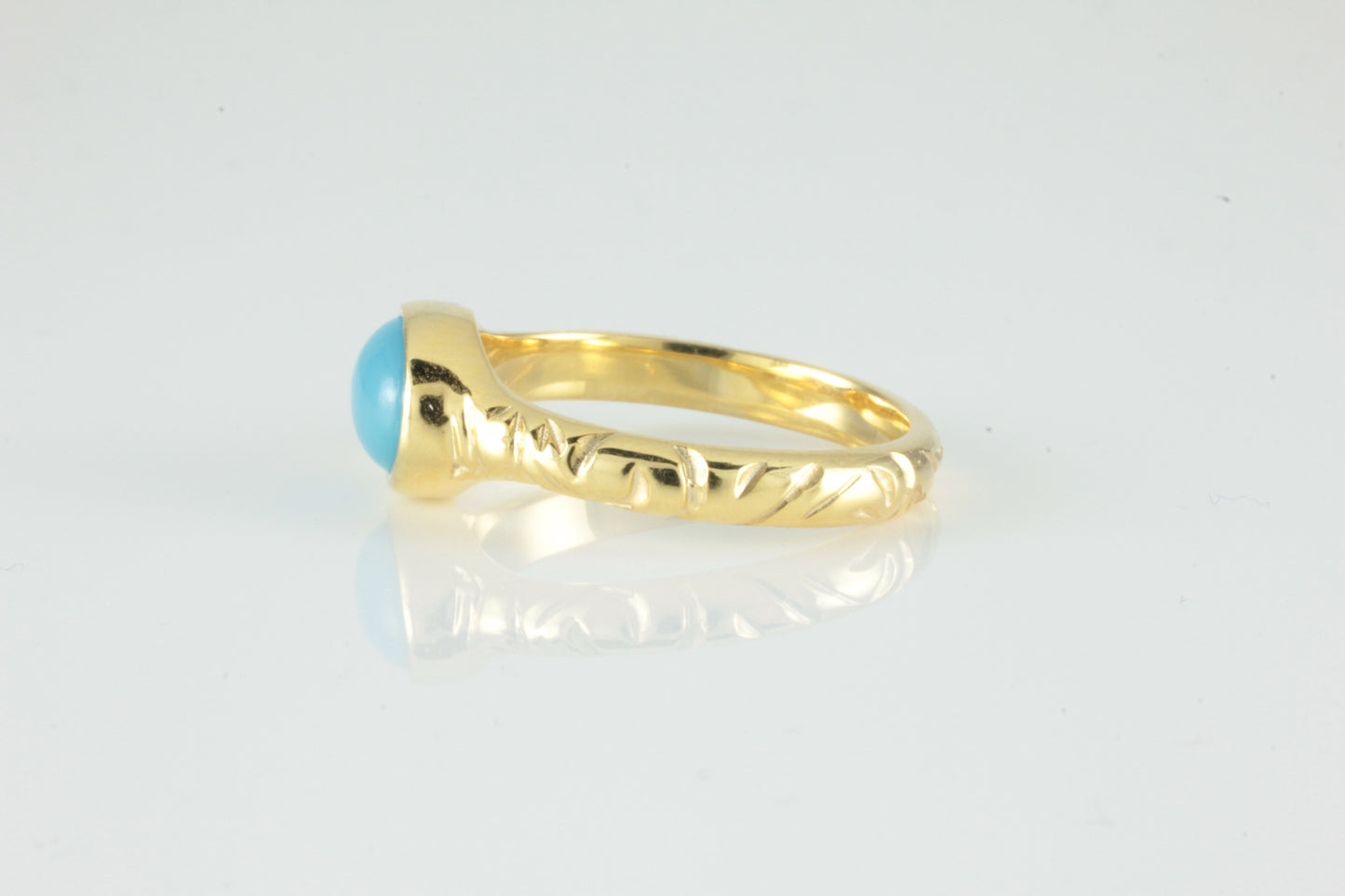 'Odessos' Georgian style Oval Turquoise Cabochon Ring