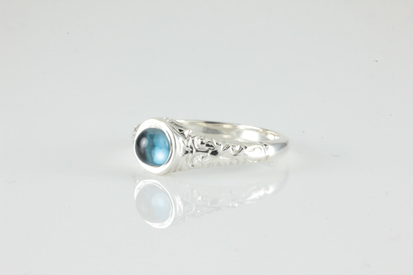'Narona' Victorian style Round Topaz Cabochon Ring