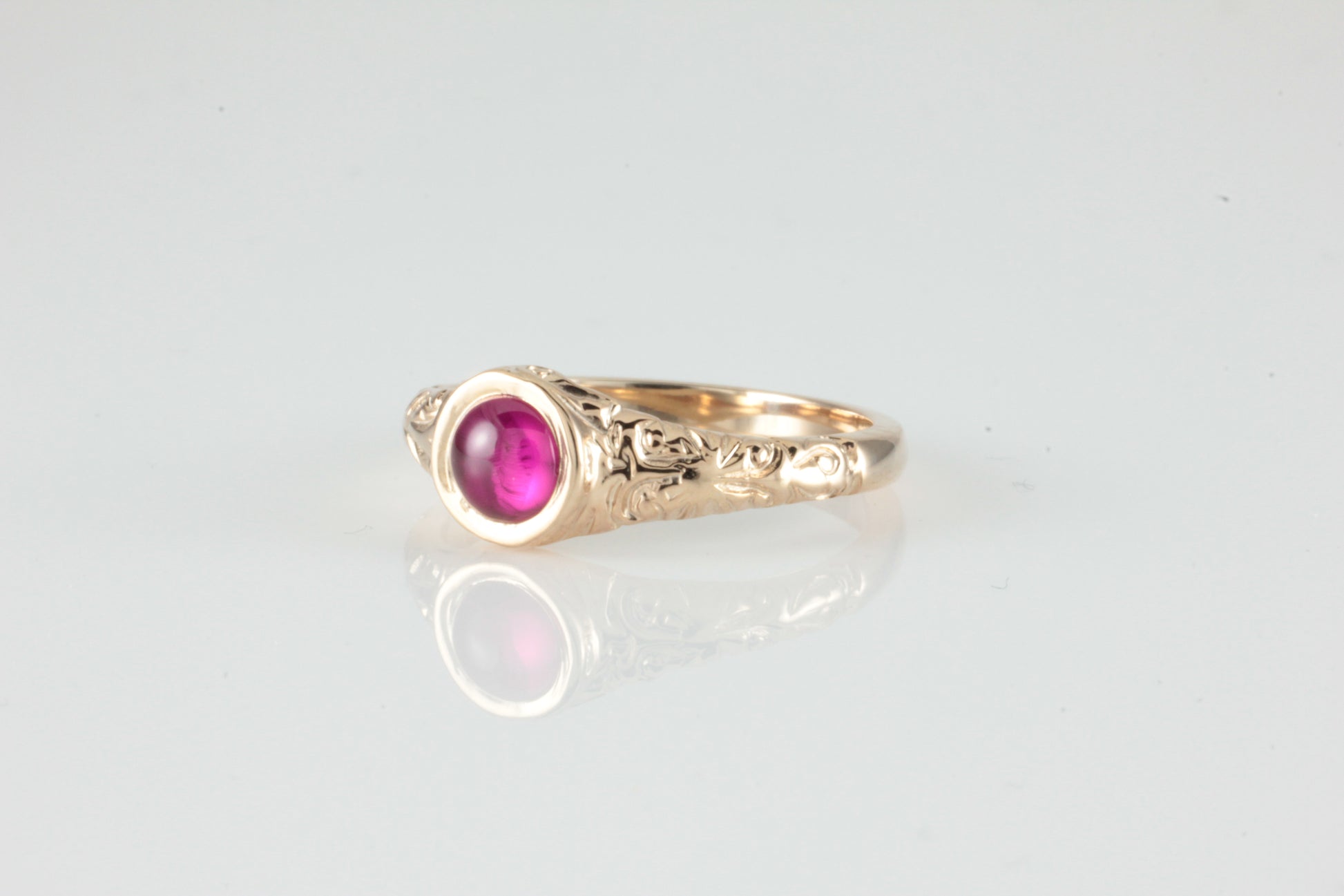 Engraved Ruby ring